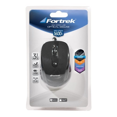 Mouse Óptico USB 1600DPI Preto